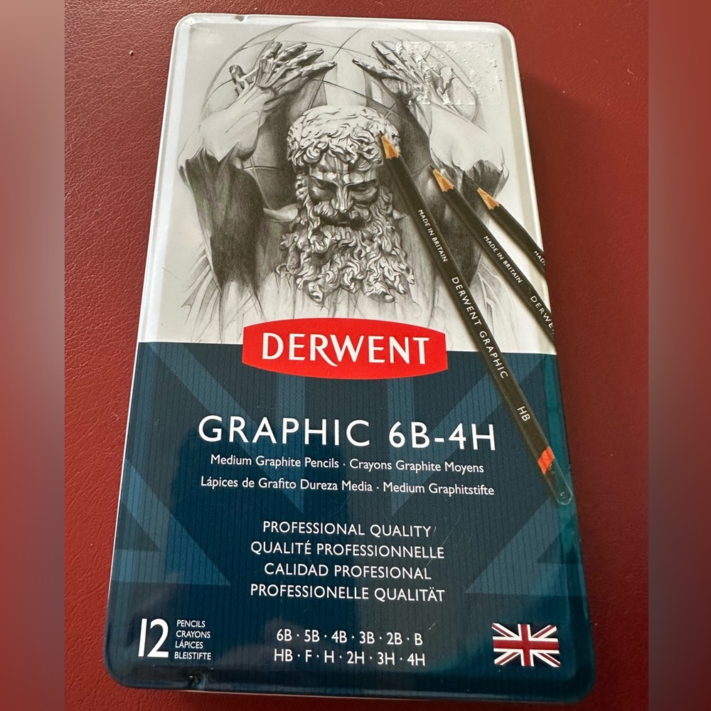 Derwent Graphic Pencils 6B-4H Set brand new unopened in the tin. Professional